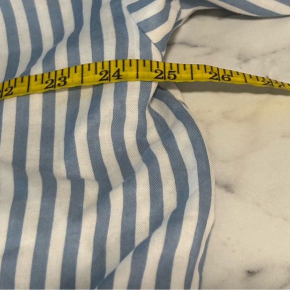 Torrid Blue and White Striped Snap Front Hooded Jacket Plus SIZE 0 (12) NWT - Picture 15 of 16